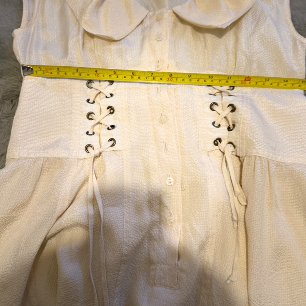 Nanette Lepore Cream Women’s Dress with Lace-Up Detail - Picture 8 of 9